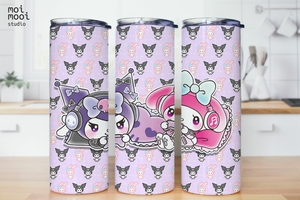 Sanrio Kuromi Mymelody Kawaii Bunny Rabbit Friends 20oz Tumbler Design