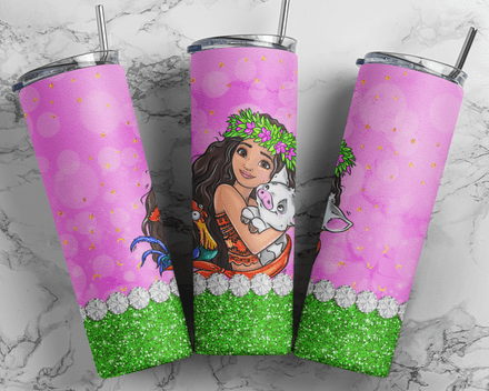 Disney Princess Moana Cartoon 20oz Kids Tumbler Design