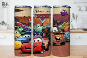 Disney Pixar Racing Cars Mcqueen Kids Movie 20oz Tumbler Design