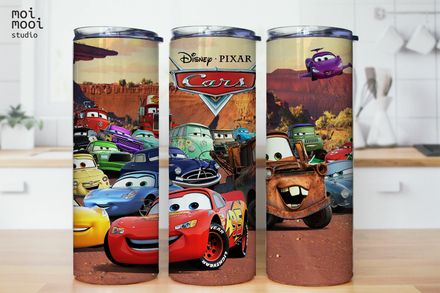 Disney Pixar Racing Cars Mcqueen Kids Movie 20oz Tumbler Design