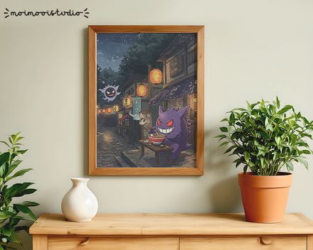 Pokemon Gengar Ramen Print 8x10
