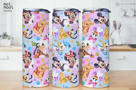 Disney Pattern Element Minnie Cartoon 20oz Kids Tumbler Design