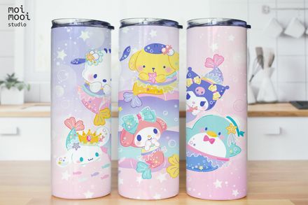 Sanrio Hello Kitty Friends Mermaid 20oz Tumbler Design