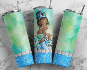 Disney Princess Tiana The Princess and the Frog Girl Cartoon 20oz Kids Tumbler Design