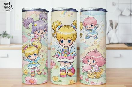 Retro Rainbow Brite Cute 80s 90s 20oz Tumbler Design