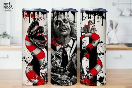 Halloween Horror Beetlejuice 20oz Tumbler Design