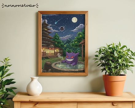 Pokemon Gengar in Tub Print 8x10