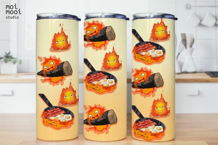 Anime Ghibli Fire Calcifer 20oz Tumbler Design