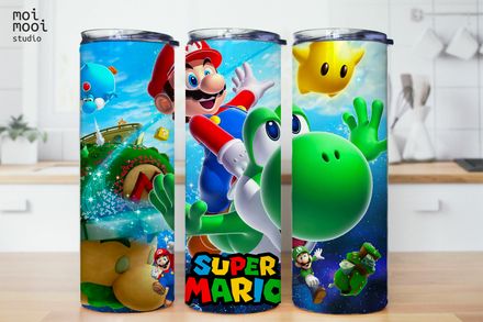 Super Mario Video Game Boy Kids 20oz Tumbler Design