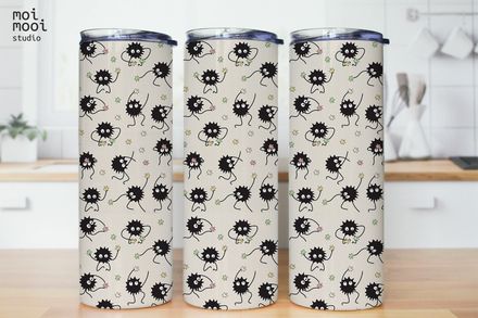 Anime Ghibli Spirited Away Dust Soot Sprites 20oz Tumbler Design