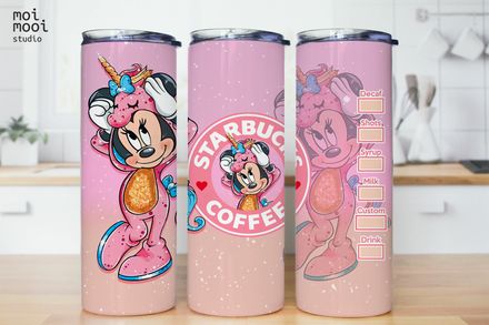Unicorn Disney Minnie Mouse Coffee 20oz Tumbler Design