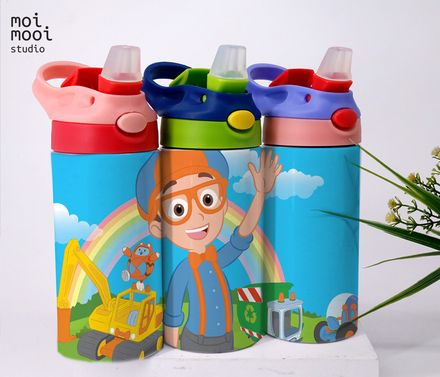 Kids Blippi Science Cartoon 12oz Sippy Tumbler Design