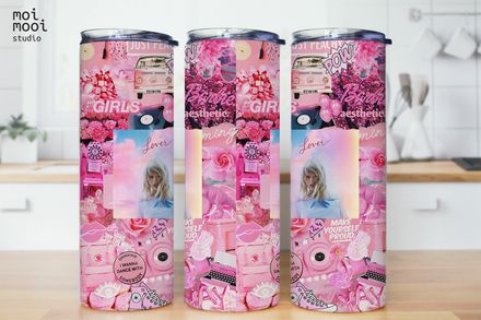 Taylor Swift Swiftie Pink 20oz Tumbler Design