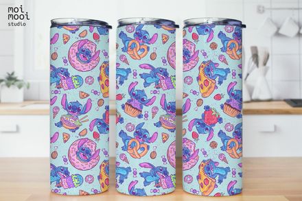 Disney Stitch Kawaii Blue Koala 20oz Tumbler Design