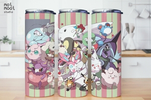 Anime Pink Pokemon Monster 20oz Tumbler Design