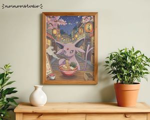 Pokemon Espeon Ramen Print 8x10