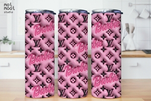 Designer Puff  3D LV Barbie 20oz Tumbler Design
