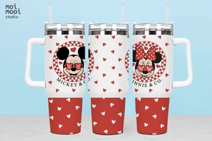 Valentines Day Disney Mickey Minnie Mouse 40oz Tumbler Design