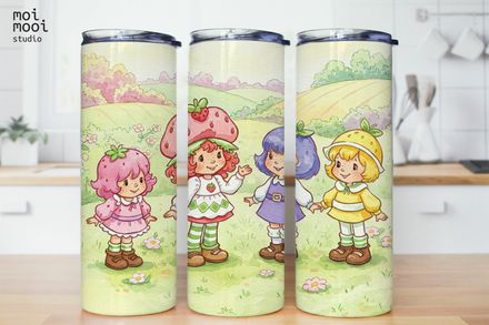 Retro Strawberry Fruit Cake Cute 80s 90s 20oz Tumbler Design