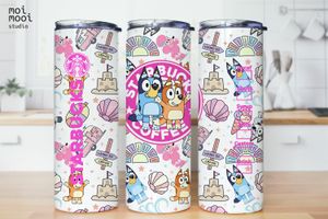 Bluey Coffee Cartoon Kids 20oz Tumbler Wrap Design