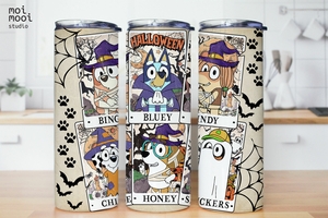 Halloween Bluey Dog 20oz Tumbler Design