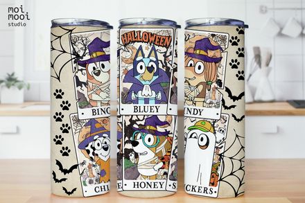 Halloween Bluey Dog 20oz Tumbler Design
