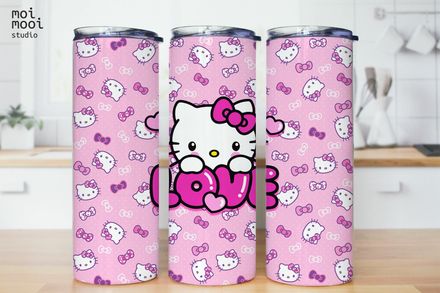 Sanrio Pink Hello Kitty 20oz Tumbler Design