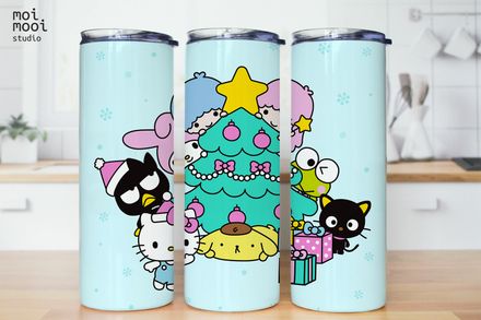 Sanrio Christmas Kawaii Hello Kitty Friends 20oz Tumbler Design
