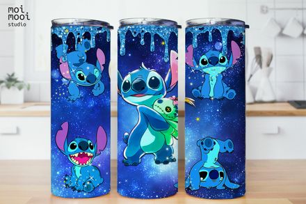 Disney Stitch Kawaii Blue Koala 20oz Tumbler Design