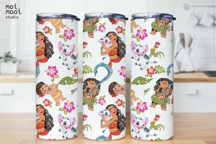 Disney Princess Moana Cartoon 20oz Kids Tumbler Design