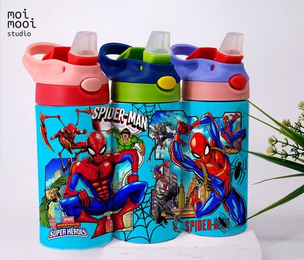 Spiderman Hero Cartoon 12oz Kids Sippy Tumbler Design