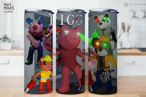 Roblox Piggy Video Game Boy Kids 20oz Tumbler Design