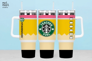 School Teacher Fuel Pencil 40oz Tumbler Design