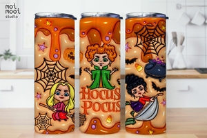 Halloween Hocus Pocus Witch 3D Puff 20oz Tumbler Design