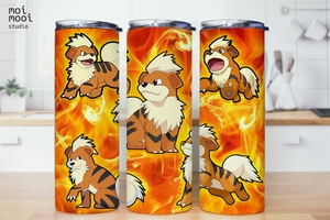 Pokemon Cartoon Anime Fire Monster 20oz Tumbler Design