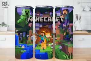 Minecraft Video Game Boy Kids 20oz Tumbler Design