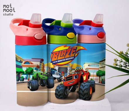 Monster Truck Blaze 12oz Kids Sippy Tumbler Design