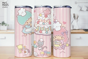 Kawaii Twinstars Sanrio 20oz Tumbler Design