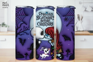 Halloween Puff 3D Nightmare Before Christmas 20oz Tumbler Design