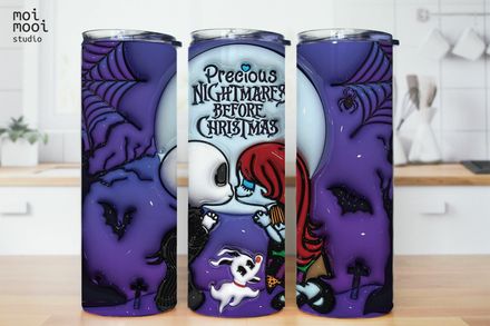 Halloween Puff 3D Nightmare Before Christmas 20oz Tumbler Design