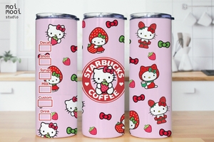 Sanrio Hello Kitty Strawberry Coffee 20oz Tumbler Design