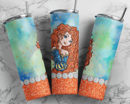 Disney Princess Merida Brave Girl Cartoon 20oz Kids Tumbler Design