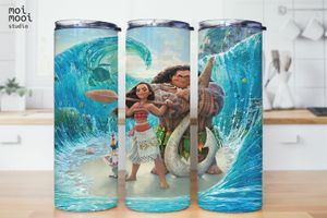 Disney Princess Moana Cartoon 20oz Kids Tumbler Design