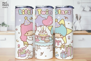 Birthday Kawaii Twinstars Sanrio 20oz Tumbler Design