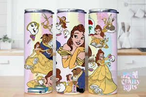 Disney Princess Belle Beauty and the Beast 20oz Tumbler Design