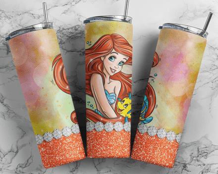 Disney Princess Ariel Little Mermaid Cartoon 20oz Kids Tumbler Design