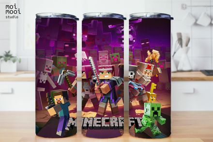Minecraft Video Game Boy Kids 20oz Tumbler Design