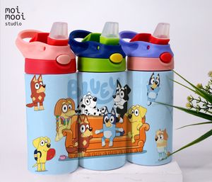 Bluey Cartoon 12oz Kids Sippy Tumbler Wrap Design