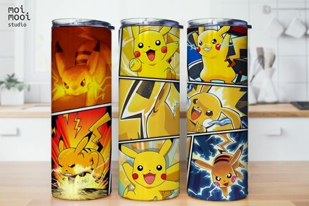 Anime Monster Pokemon Pikachu 20oz Tumbler Design