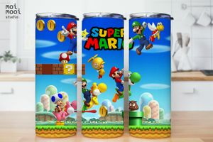 Super Mario Video Game Boy Kids 20oz Tumbler Design